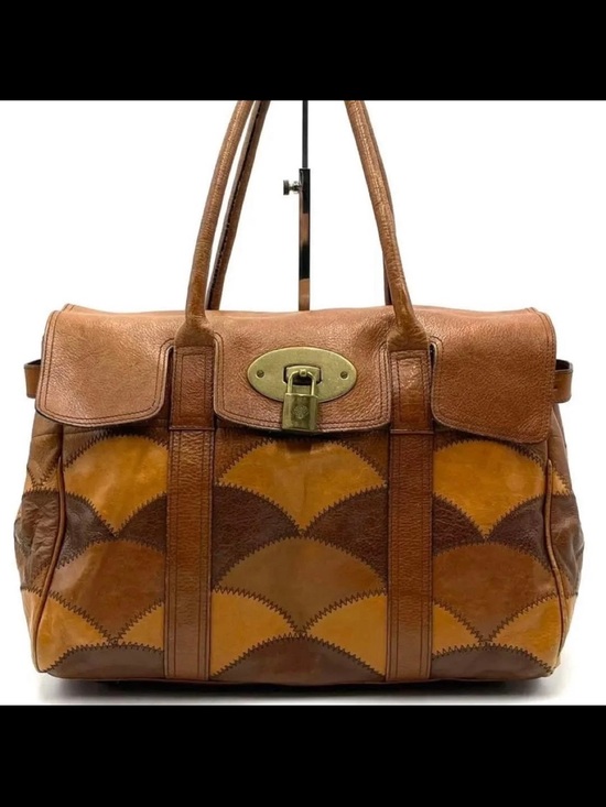 Mulberry Handbags - Mulberry Two-Tone Brown Patchwork Shoulder Bag
